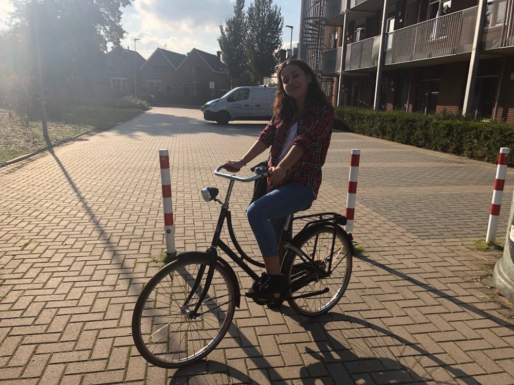 Kristína na bicykli v Holandsku
