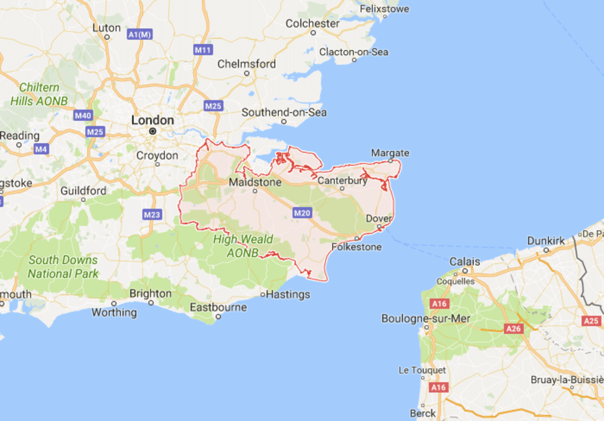 Štúdium v Anglicku, mapa Canterbury